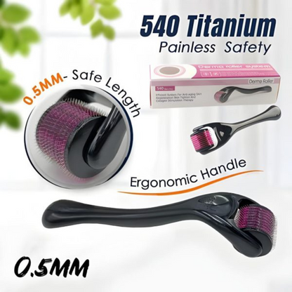 Skin Therapy 0.5 Derma Roller With 540 Micro Needle Roller For Men And Women | Derma Roller 540 Titanium Needle (0.5mm)