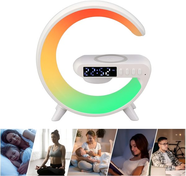 G 63 Wireless Charging Bluetooth Speaker Atmosphere Night Lamp With Alarm Clock