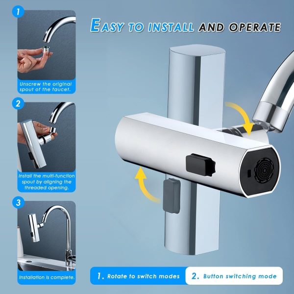 Kitchen Sink Waterfall Faucet Pressurized Shower