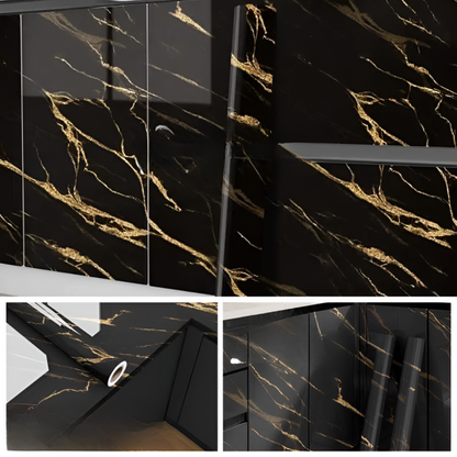 Self Adhesive Sticker Marble Sheet – Black Gold Marble Sheet For Kitchen