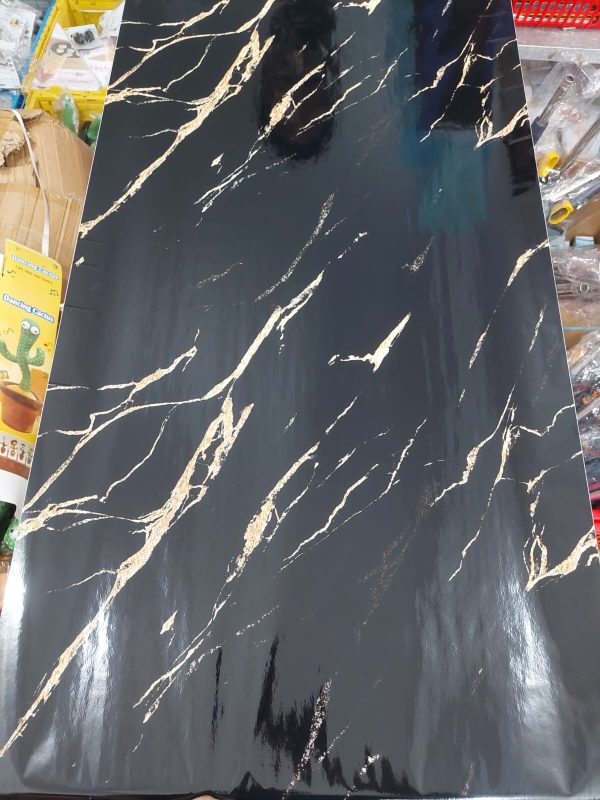 Self Adhesive Sticker Marble Sheet – Black Gold Marble Sheet For Kitchen